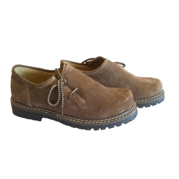 Trachtenschoen "Willi" velour middel bruin