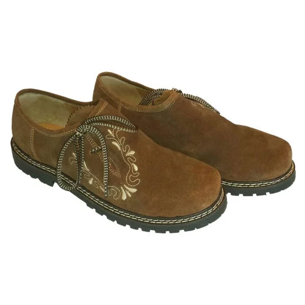 Trachtenschoen "Philip" velours middel bruin