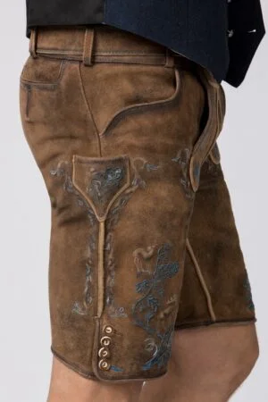 Lederhose Umberto, kort model met riem