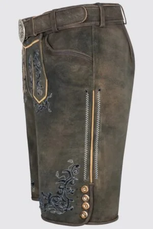 Lederhose Ismael, kort model met riem