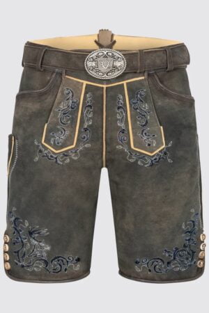 Lederhose Ismael, kort model met riem