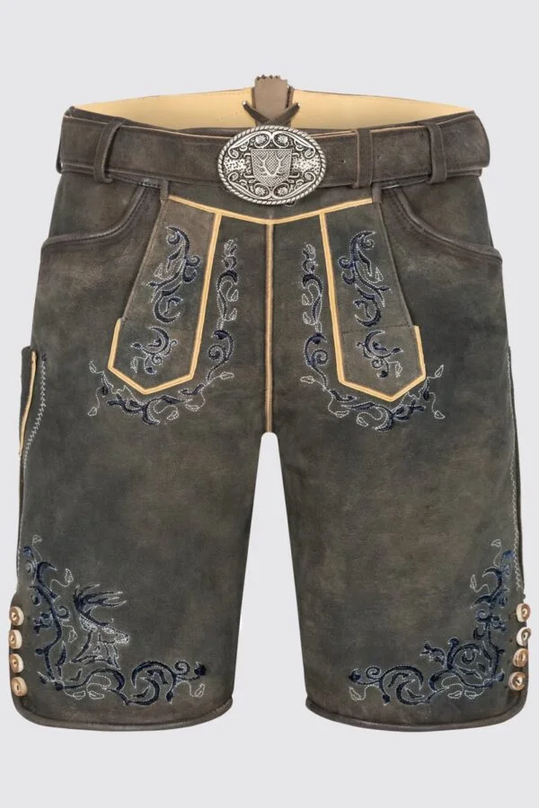 Lederhose Ismael, kort model met riem