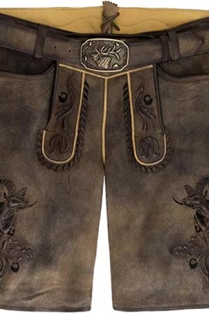Lederhose Desperado, kort model met riem