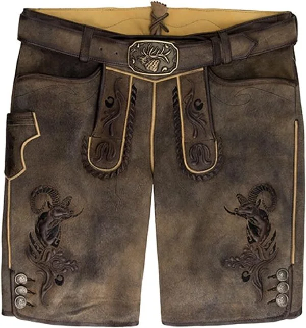Lederhose Desperado, kort model met riem
