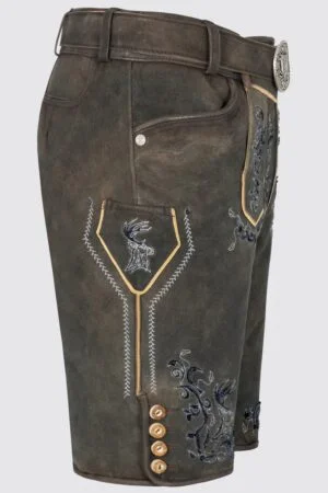 Lederhose Ismael, kort model met riem