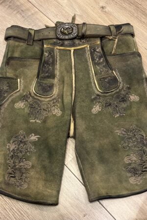 Lederhose Buchner met riem - groen